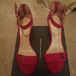 tommy Hilfiger red block heels